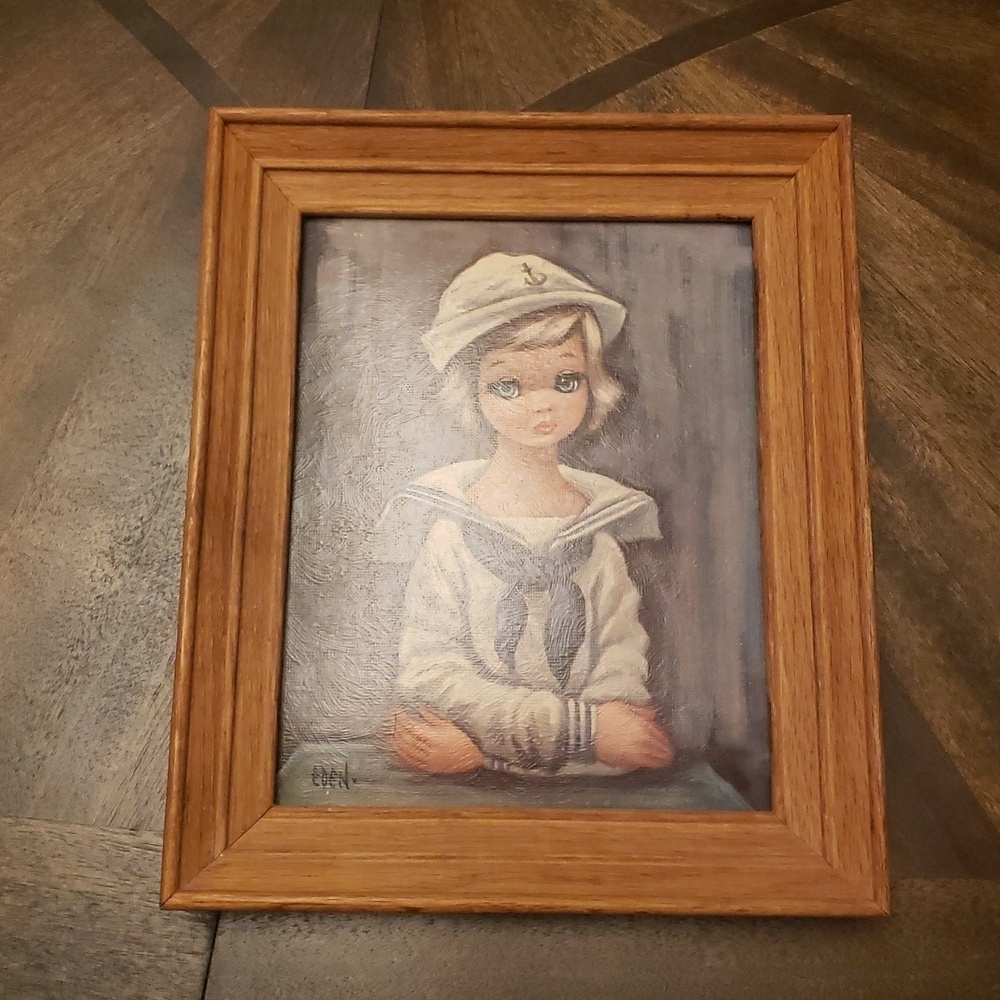 Vintage Sailor Girl Framed Art 8x10 By EDEN - Picture 9 of 9